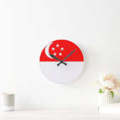Horloge Ronde Drapeau de Singapour (Maison)