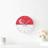 Horloge Ronde Drapeau de Singapour (Maison)