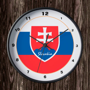 Horloge Ronde Drapeau de Slovaquie & Slovaquie tendance Maison /