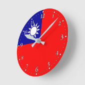 Horloge Ronde Drapeau de Taïwan (Angle)