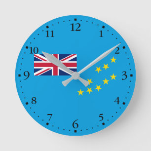 Horloge Ronde Drapeau de Tuvalu