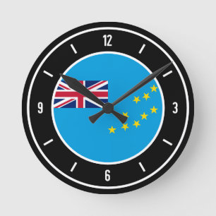 Horloge Ronde Drapeau de Tuvalu Élégant