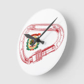 Horloge Ronde Drapeau de Virginie-Occidentale Escalade carabiner (Angle)