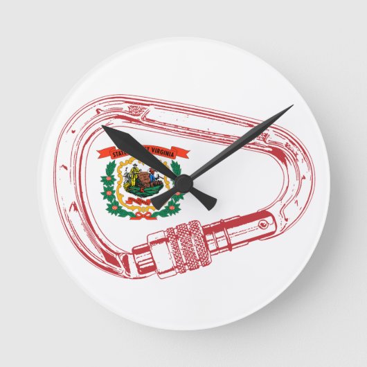 Horloge Ronde Drapeau de Virginie-Occidentale Escalade carabiner (Recto)