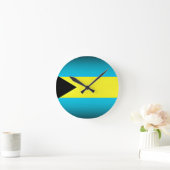 Horloge Ronde Drapeau des Bahamas Arête sombre (Maison)
