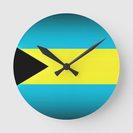 Horloge Ronde Drapeau des Bahamas Arête sombre (Recto)