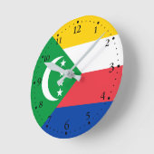 Horloge Ronde Drapeau des Comores (Angle)