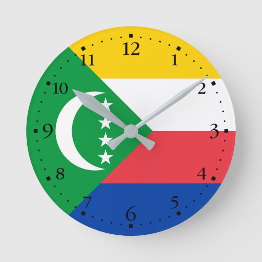 Horloge Ronde Drapeau des Comores (Recto)