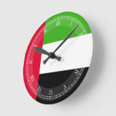 Horloge Ronde Drapeau des EAU Emirats Arabes Unis (Angle)