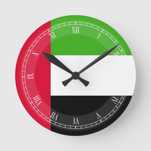 Horloge Ronde Drapeau des EAU Emirats Arabes Unis (Recto)