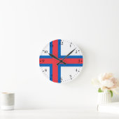 Horloge Ronde Drapeau des îles Féroé (Maison)