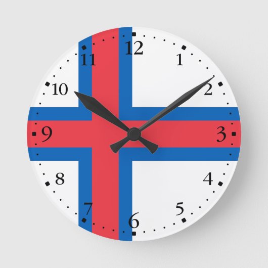 Horloge Ronde Drapeau des îles Féroé (Recto)