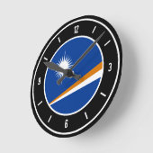 Horloge Ronde Drapeau des Îles Marshall élégant (Angle)