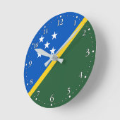 Horloge Ronde Drapeau des Îles Salomon (Angle)