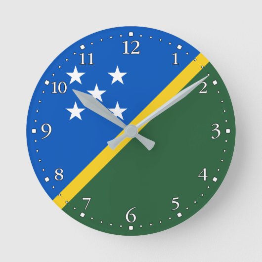 Horloge Ronde Drapeau des Îles Salomon (Recto)