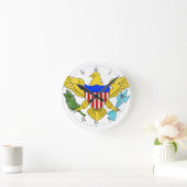 Horloge Ronde Drapeau des îles Vierges américaines (Maison)