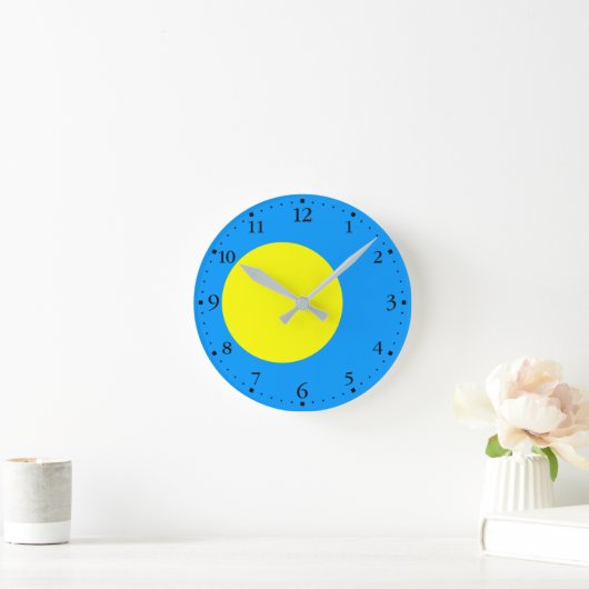 Horloge Ronde Drapeau des Palaos (Maison)