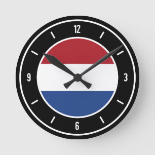 Horloge Ronde Drapeau des Pays-Bas Élégant