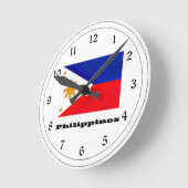 Horloge Ronde Drapeau des Philippines (Angle)