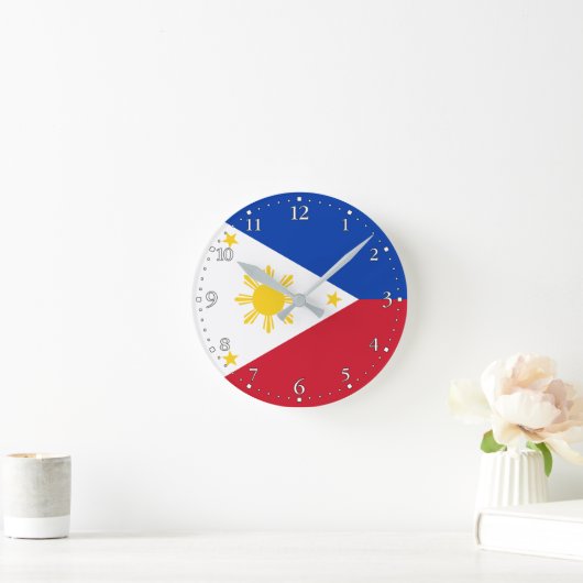 Horloge Ronde Drapeau des Philippines (Maison)