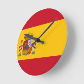 Horloge Ronde drapeau d'espagne (Angle)