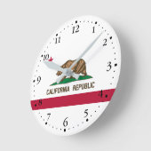 Horloge Ronde Drapeau d'État de la République de Californie (Angle)