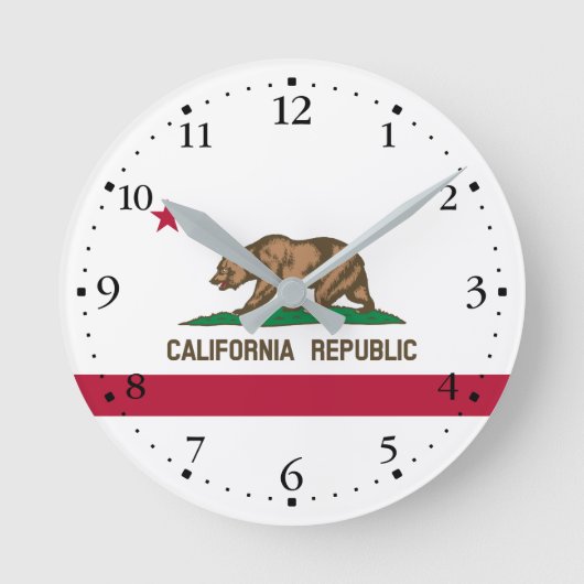 Horloge Ronde Drapeau d'État de la République de Californie (Recto)