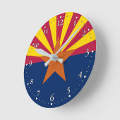 Horloge Ronde Drapeau d'État de l'Arizona (Angle)