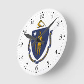 Horloge Ronde Drapeau d'État du Massachusetts (Angle)