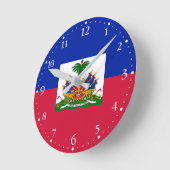 Horloge Ronde Drapeau d'Haïti (Angle)