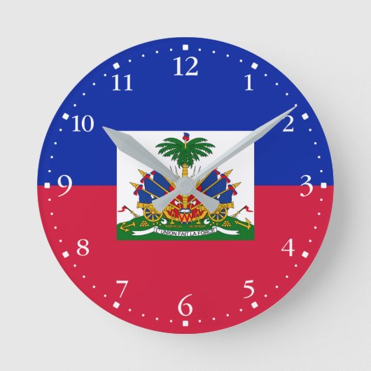 Horloge Ronde Drapeau d'Haïti (Recto)