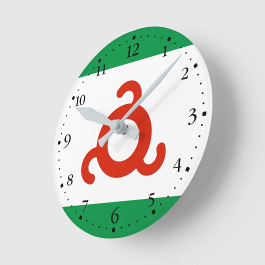Horloge Ronde Drapeau d'Ingouchie (Angle)