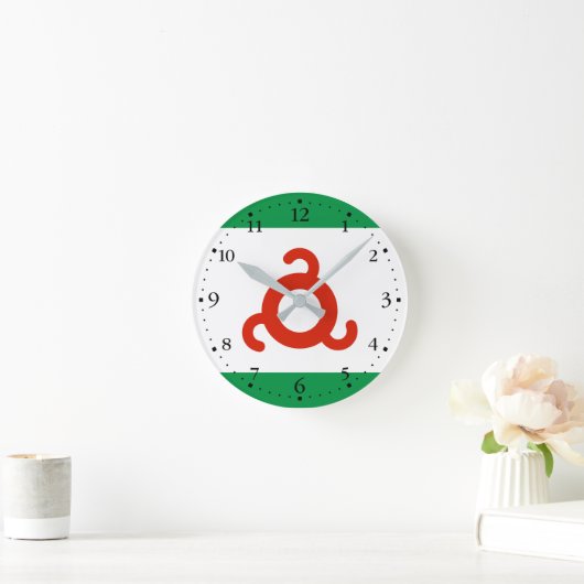 Horloge Ronde Drapeau d'Ingouchie (Maison)