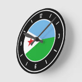 Horloge Ronde Drapeau Djibouti élégant (Angle)