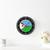 Horloge Ronde Drapeau Djibouti élégant (Maison)
