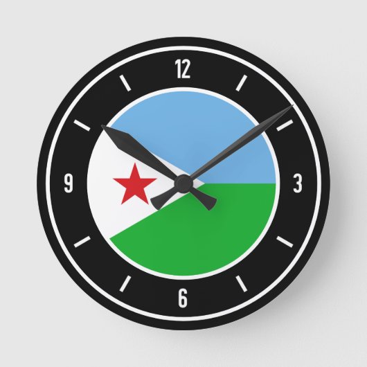 Horloge Ronde Drapeau Djibouti élégant (Recto)