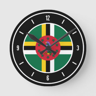Horloge Ronde Drapeau Dominique élégant