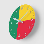 Horloge Ronde Drapeau du Bénin patriotique (Angle)