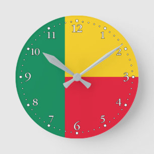 Horloge Ronde Drapeau du Bénin patriotique