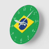 Horloge Ronde Drapeau du Brésil patriotique (Angle)