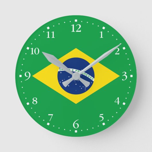Horloge Ronde Drapeau du Brésil patriotique (Recto)