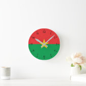 Horloge Ronde Drapeau du Burkina Faso patriotique (Maison)