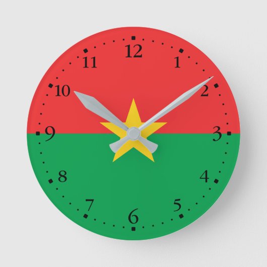 Horloge Ronde Drapeau du Burkina Faso patriotique (Recto)