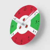 Horloge Ronde Drapeau du Burundi patriotique (Angle)