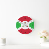 Horloge Ronde Drapeau du Burundi patriotique (Maison)
