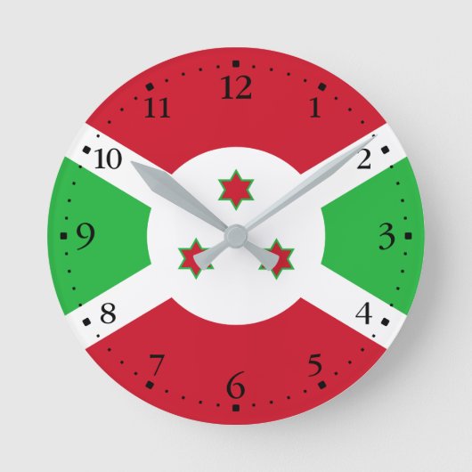 Horloge Ronde Drapeau du Burundi patriotique (Recto)