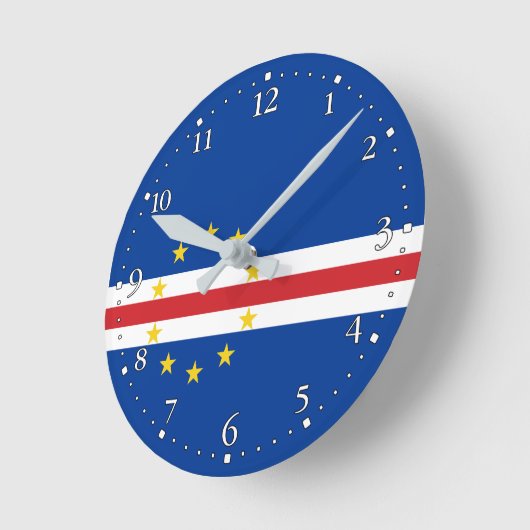 Horloge Ronde Drapeau du Cap-Vert (Angle)