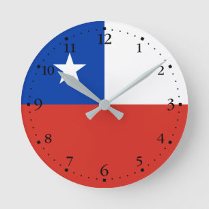 Horloge Ronde Drapeau du Chili