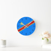 Horloge Ronde Drapeau du Congo Kinshasa (Maison)