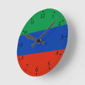 Horloge Ronde Drapeau du Daghestan (Angle)